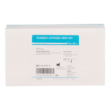 Abaxis VetScan® Giardia Rapid Test Kit,"White test kit box with front label"