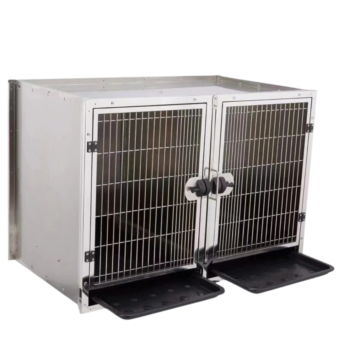 Stainless Steel Cage Module by Waggz,"Double-door cage module with front trays"