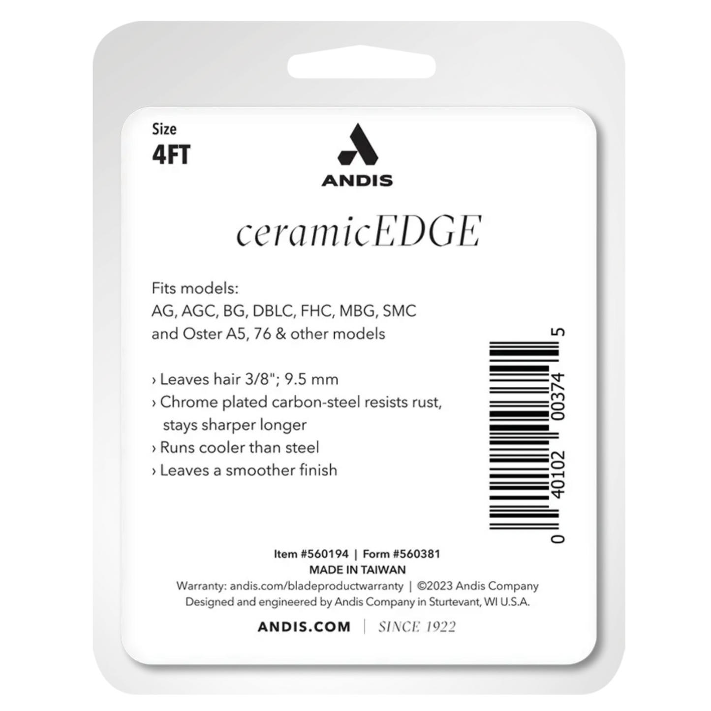#4FT CeramicEdge Detachable Blade by Andis