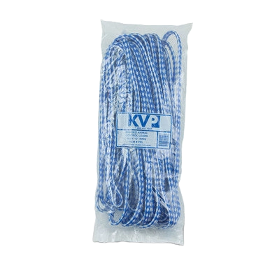 Poly Braided Leads,"Coiled blue and white braided lead in clear plastic bag"