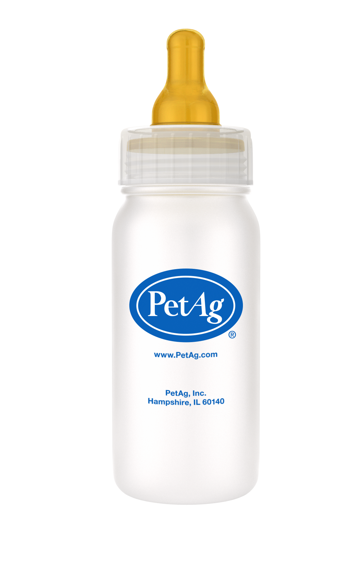 PetAg Nurser Bottle for Small Animals,"White bottle with clear cap and yellow nipple"