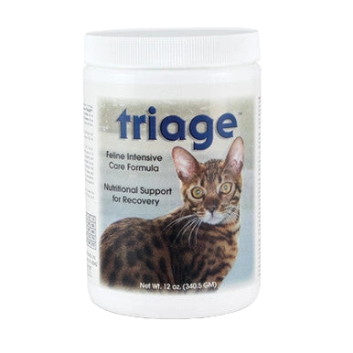Triage™ Canine and Feline Intensive Care Formula,"White plastic jar with cat image on label"