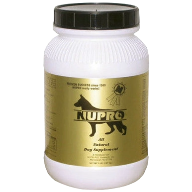 Nupro®,"White supplement jar with black lid and gold label"