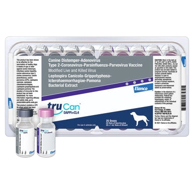 TruCan™ DAPPi+CL4 (Duramune Max 5-CvK/4L),"Vaccine tray pack with two vials in front"