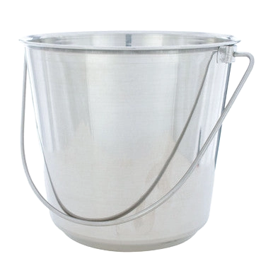 Stainless Steel Pails,"Metal pail with wire handle"