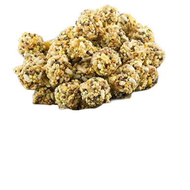 Lafeber Classic Nutri-Berries,"Pile of round seed clusters"