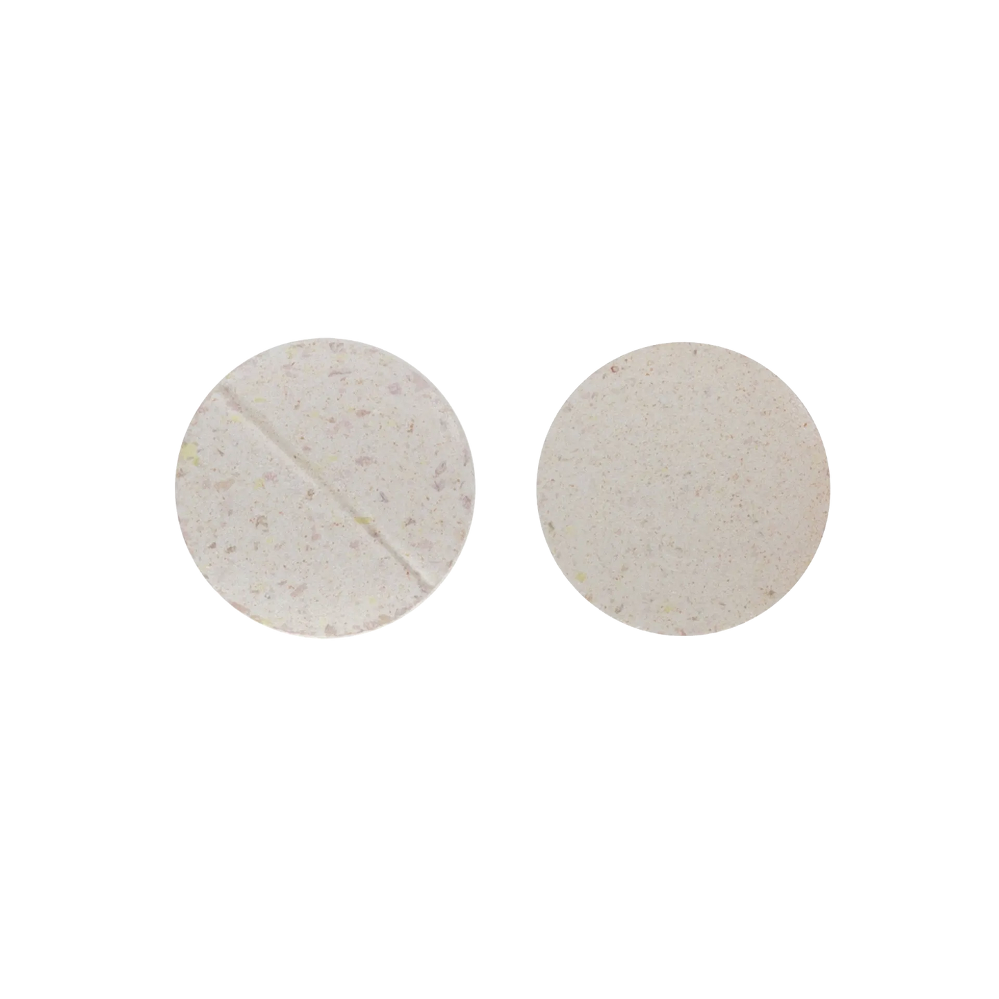 Nemacor Maxx 4,"Two round speckled tablets, front and back view"