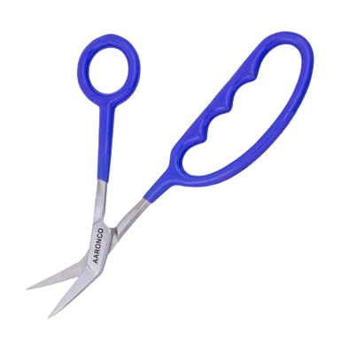 Aaronco NEATEN'R Mini Scissor,"Blue-handled curved mini scissors"