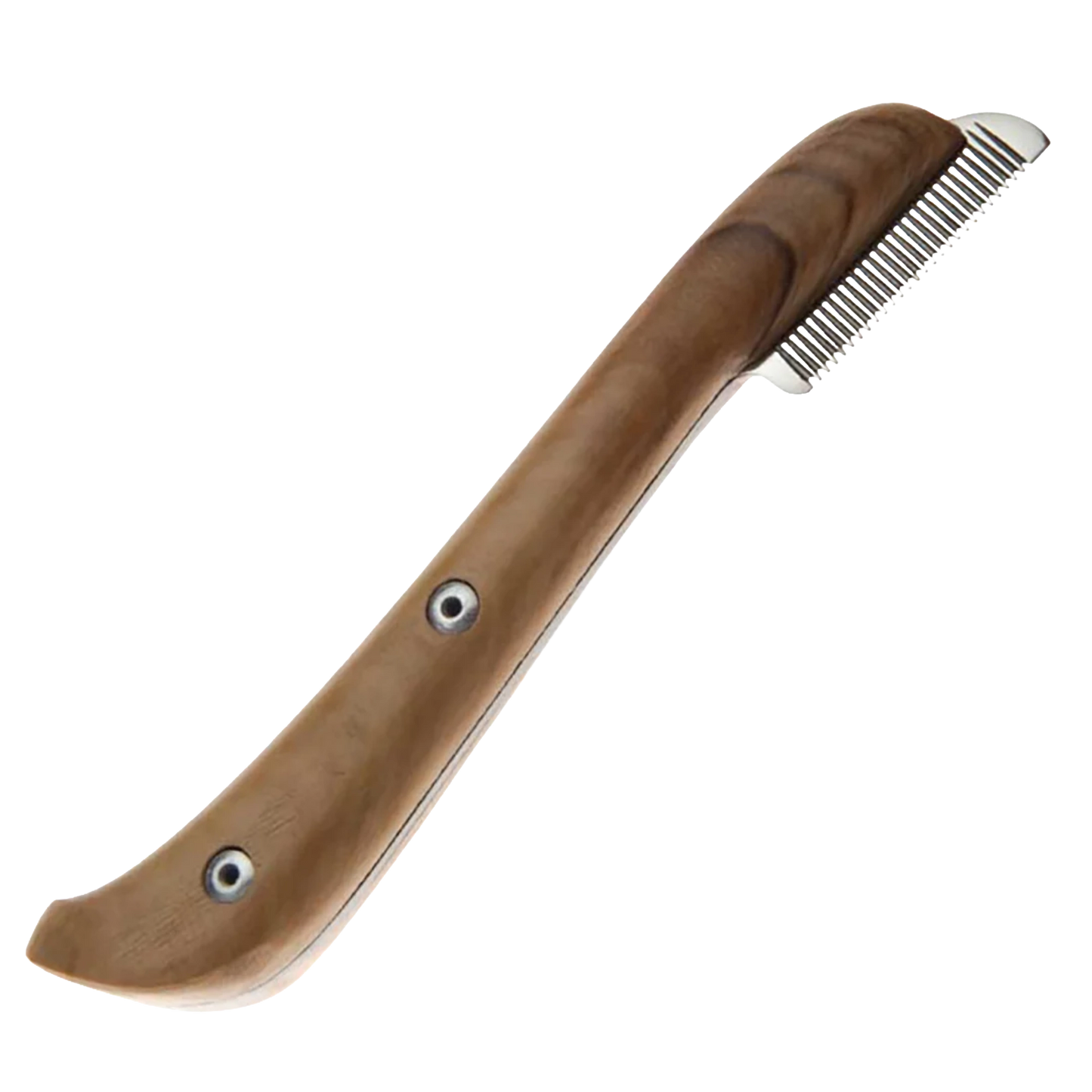 Aaronco Fine Stripping Knife,"Wood-handled stripping knife with fine metal teeth"