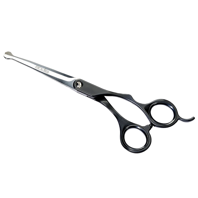 Andis® Premium Shears,"Black hair shears with finger rest and silver blades"