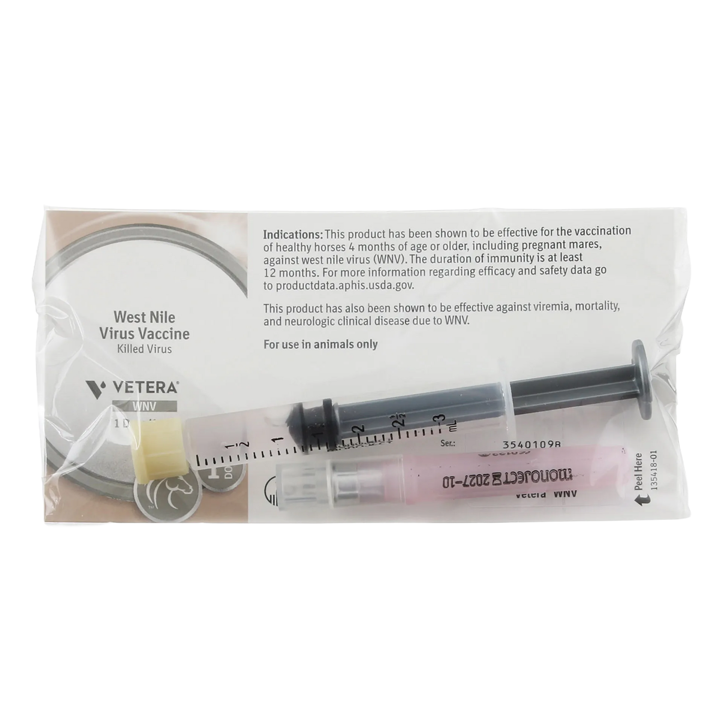 VETERA® WNV,"Pre-filled syringe and vial in sealed plastic pouch"