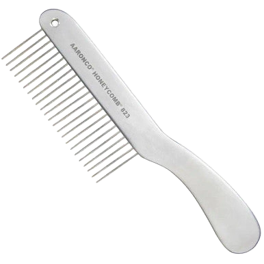"Aaronco 8.5""Poodle Honeycomb","Metal grooming comb with handle and fine teeth"
