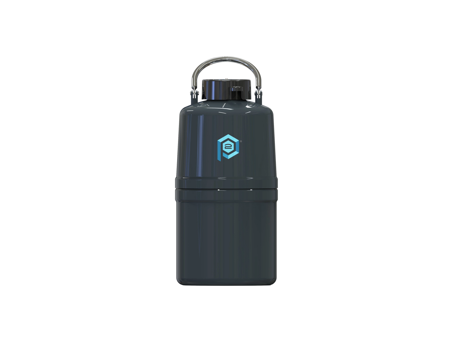VS4-3 Vapor Shipper,"Dark cylindrical container with metal handle and lid"
