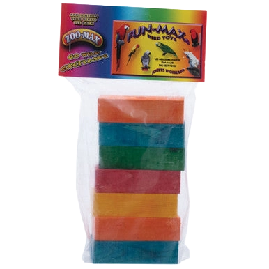 Wood Blocks,"Six colorful rectangular wood blocks in a clear bag"