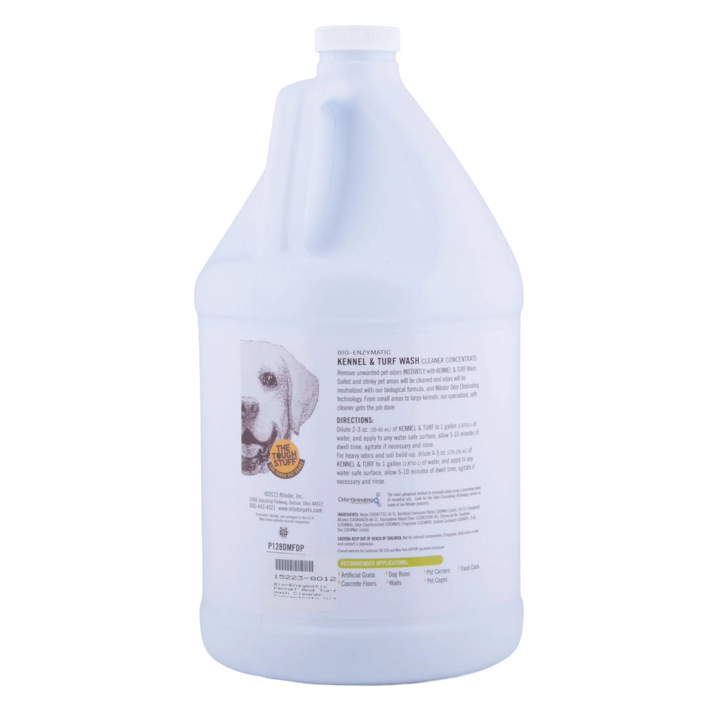 Bio-Enzymatic Kennel And Turf Wash Cleaner Concentrate With Odor Neutralizer,"White gallon jug with front label"