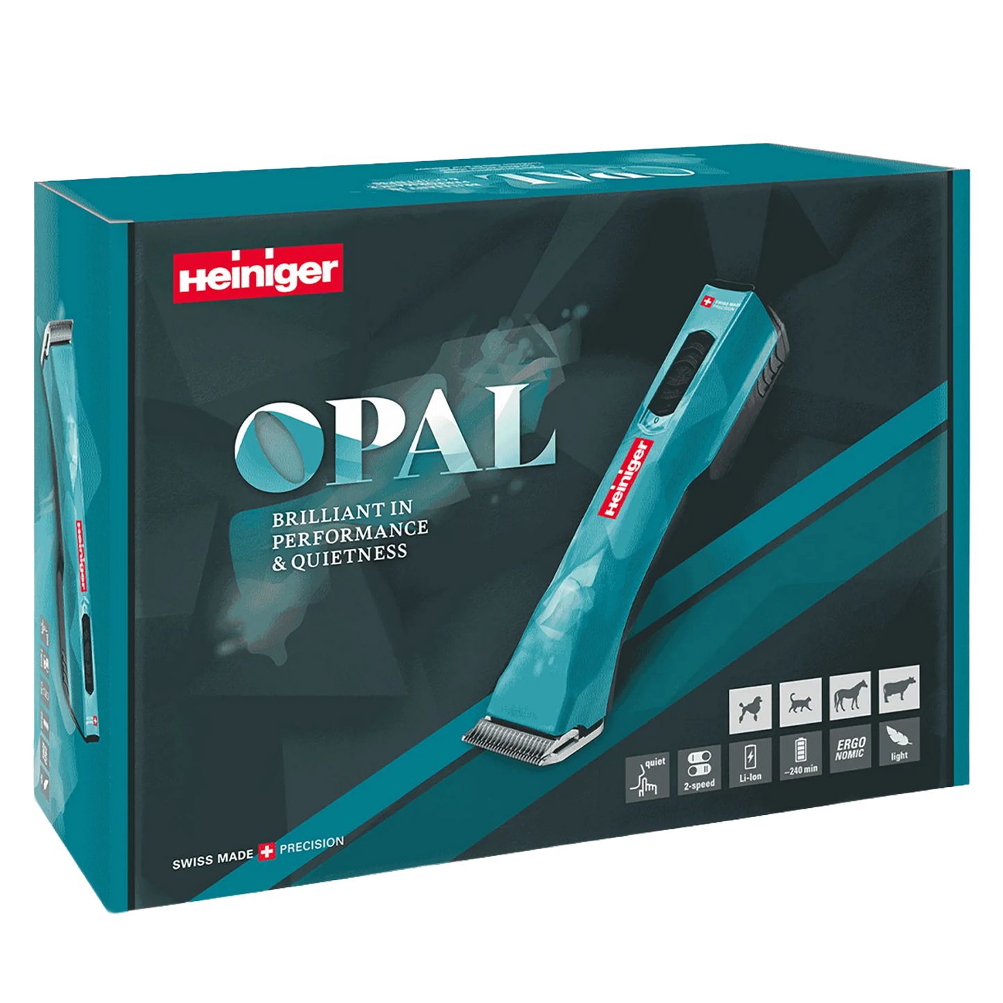 Opal Cordless Clipper and Free Blade,"Teal clipper retail box with clipper image"