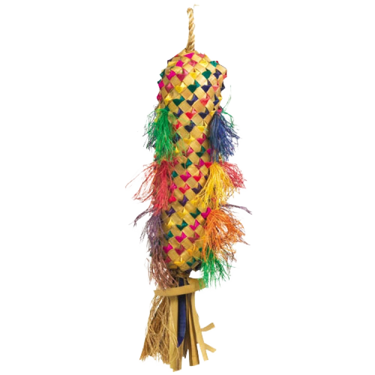Parrot Pinata,"Woven hanging parrot with colorful feather accents"