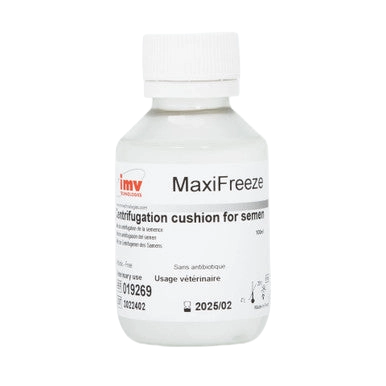 Maxi Freeze,"White plastic bottle with ribbed screw cap and front label"