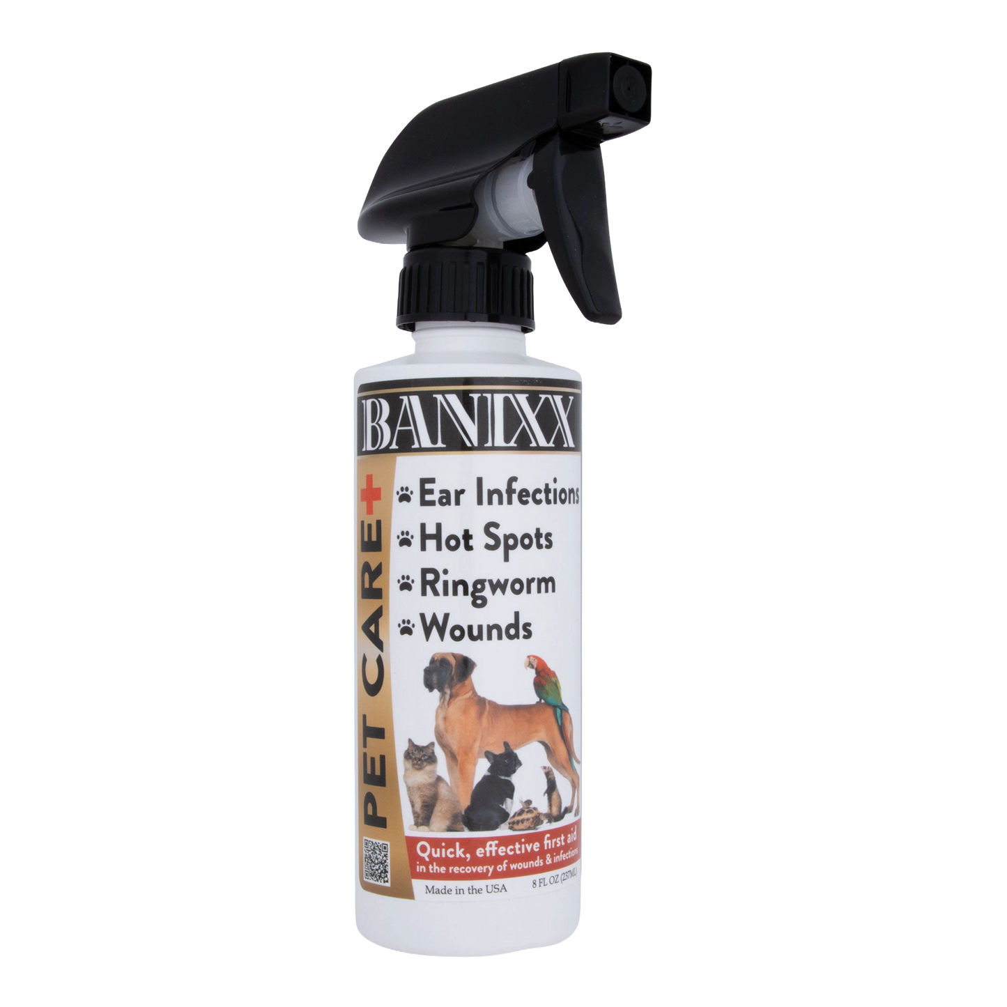 Banixx® Horse and Pet Care Spray,"White spray bottle with black trigger nozzle"