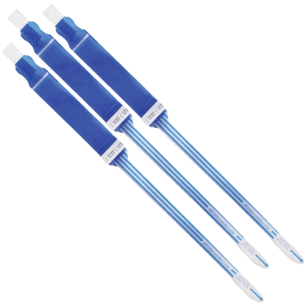 Plastic ID Collars,"Three blue plastic ID collars"