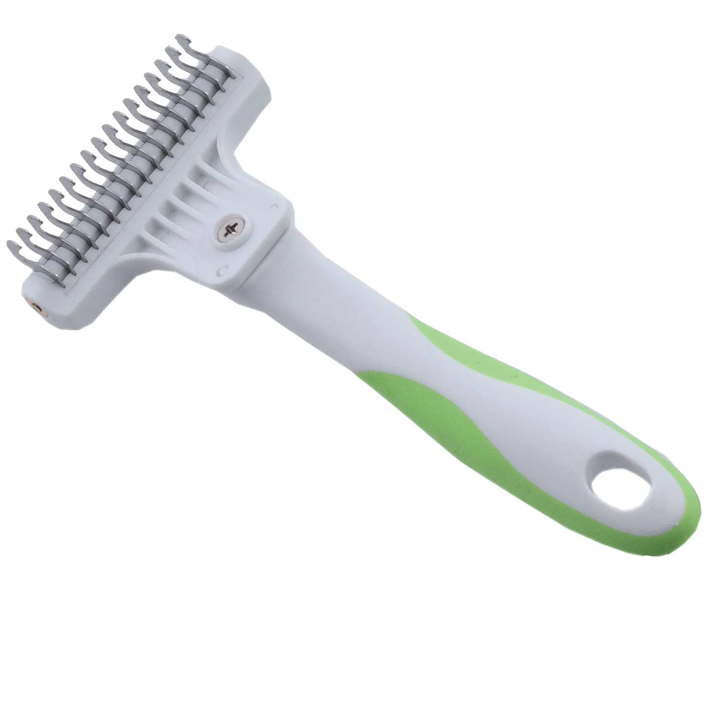 Andis® Deshedding Tool,"Gray deshedding comb with green and white handle"