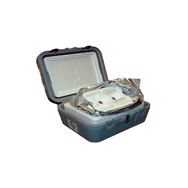 EquiSure - Hard Side Reusable,"Open hard-sided case with foil-lined interior and white insert"