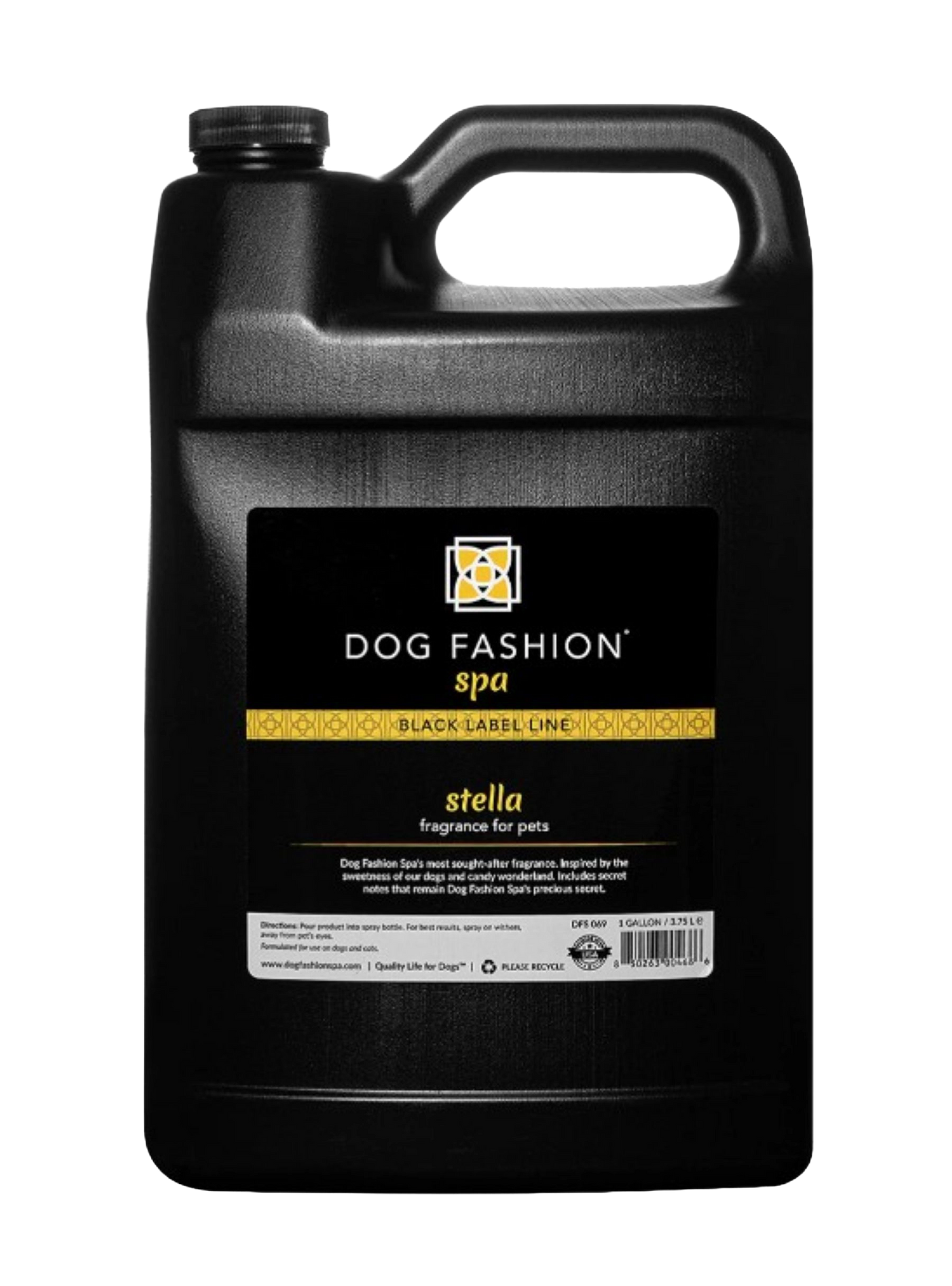 Stella Fragrance,"Black gallon jug with handle and screw cap"
