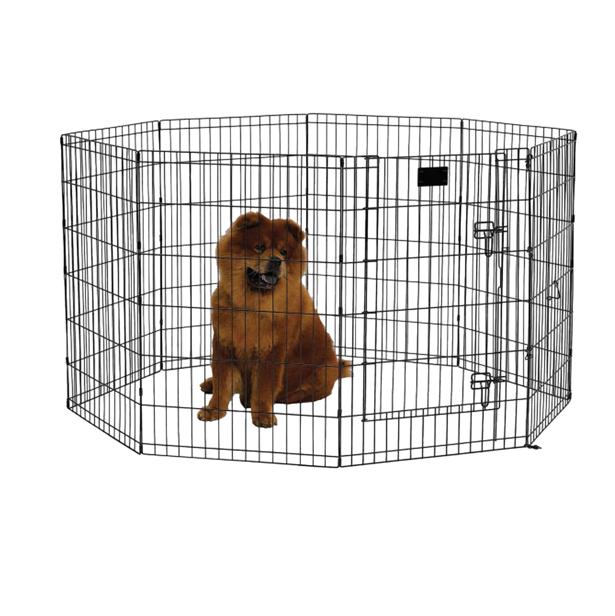 Midwest® Exercise Pen with Walk-Thru Door,"Black wire exercise pen with walk-thru door"