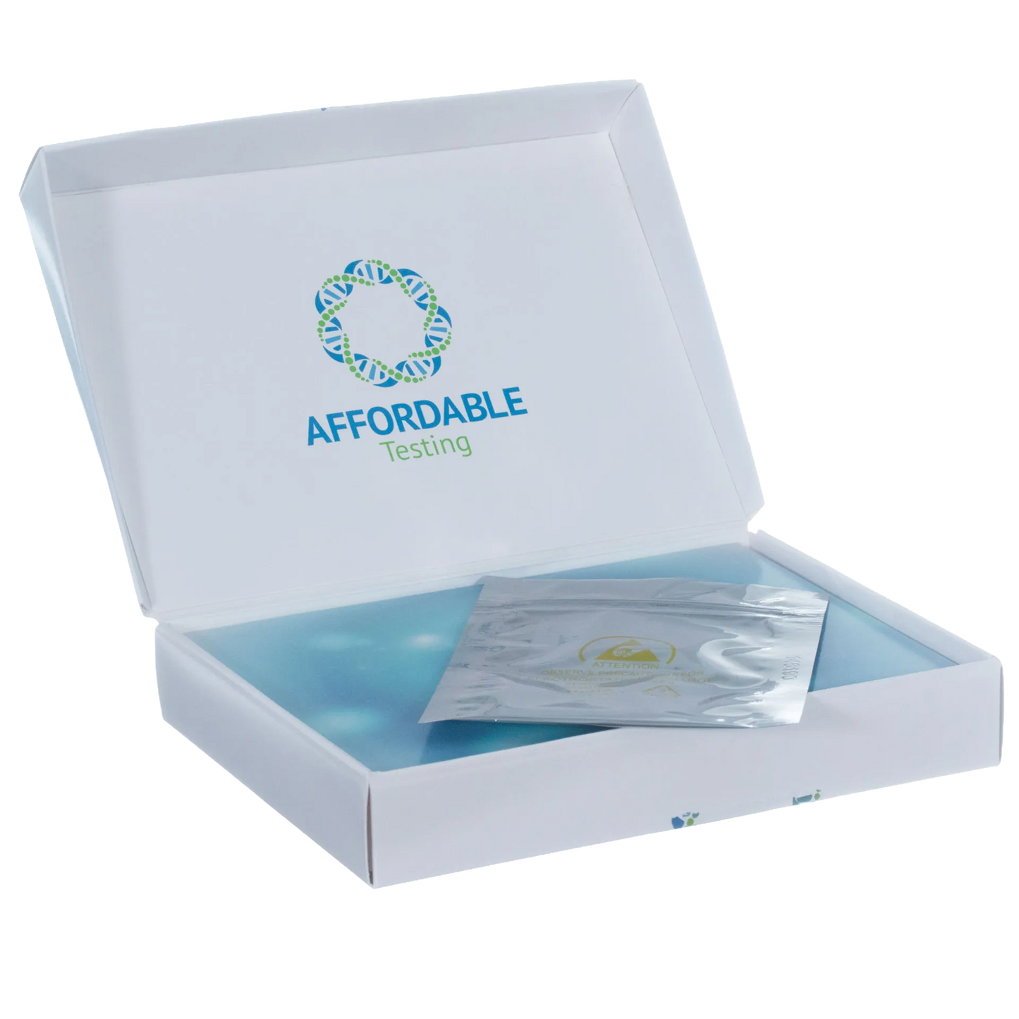 5Strands® Pet Intolerance Test,"Open test kit box with foil sample pouch"