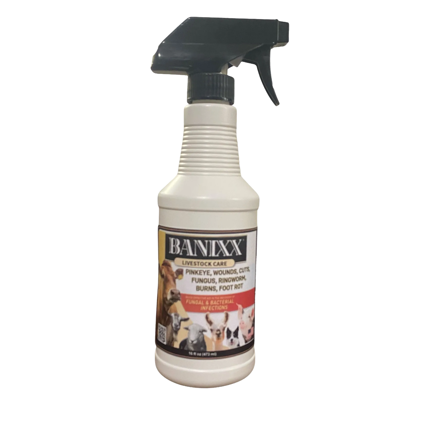 Banixx Livestock Care Spray,"White spray bottle with black trigger sprayer"