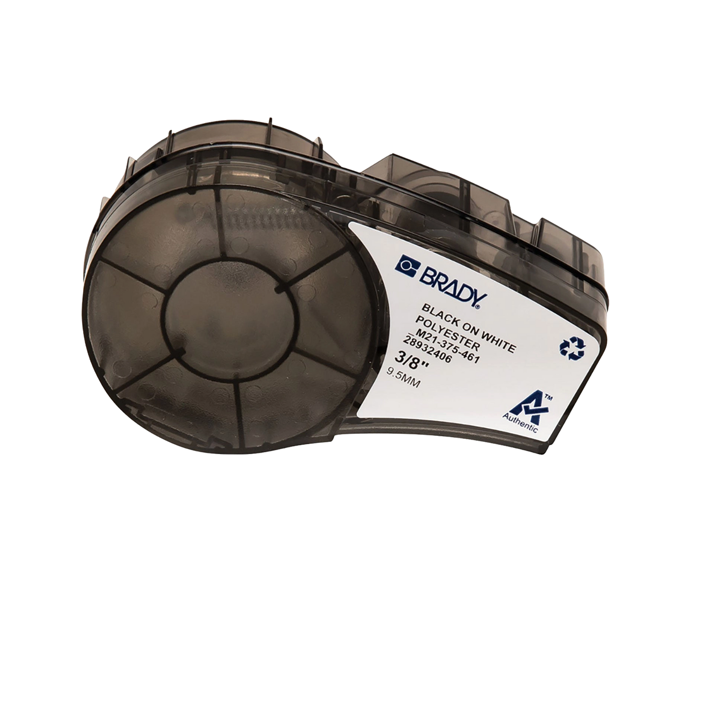 Lab Label Printer and Self-Laminating Cryogenic Polyester Labels,"Black label tape cartridge with white label strip"