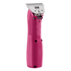 Emerge Clipper Pink with Wide 30 Blade by Andis,"Pink clipper with silver blade, side view"