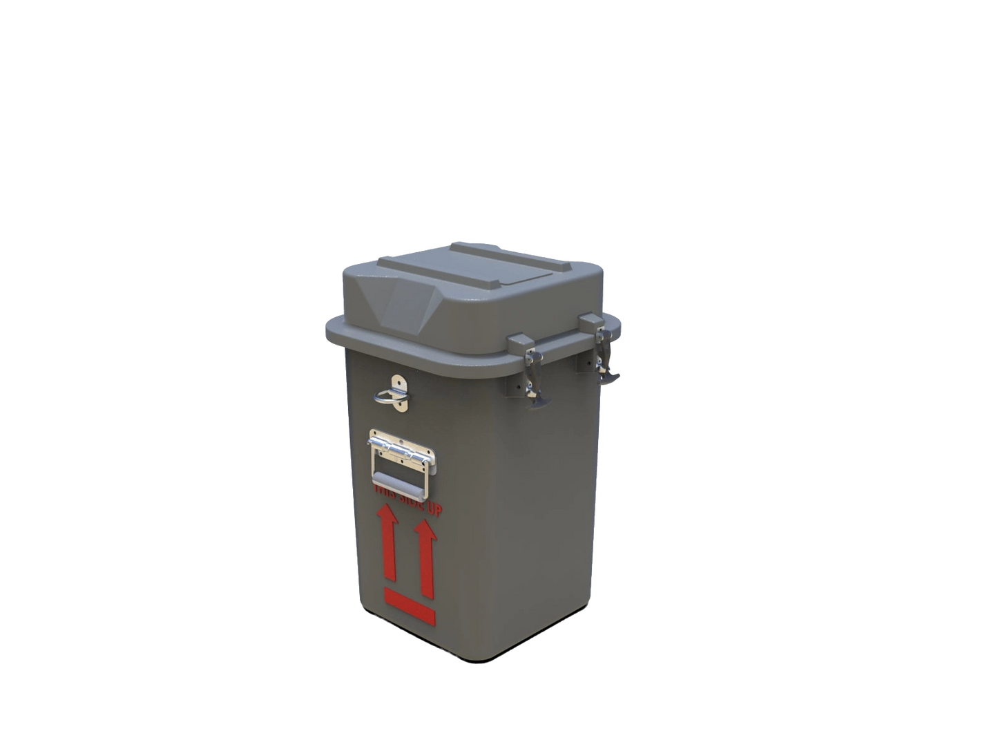 VS2-1 Vapor Shipper,"Gray insulated shipping container with latching lid and side handle"