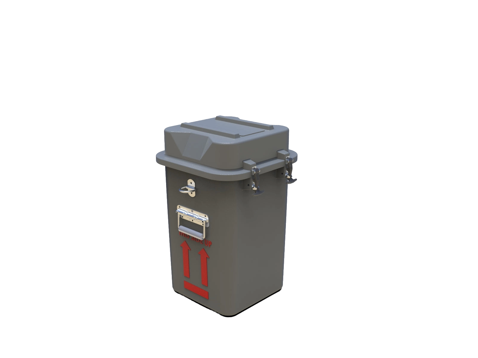 VS2-1 Vapor Shipper,"Gray insulated shipping container with latching lid and side handle"