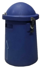 Tank Protective Shipping Container for tank SC 4/2V - SC 4/3V,"Blue cylindrical container with domed lid and metal latches"