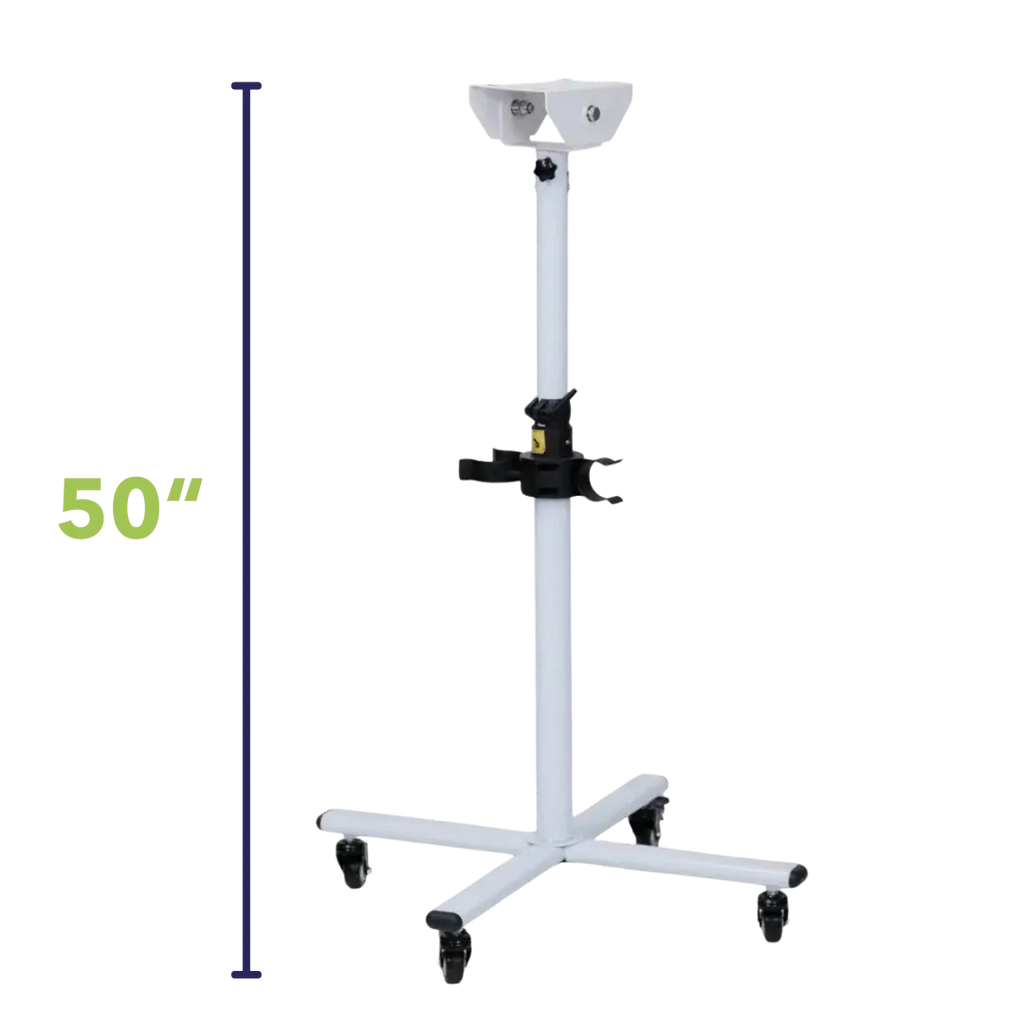 Movable Dryer Stand for Solo-Stream and Duo-Sprint Dryer by Waggz,"White rolling stand with caster base and center holder"