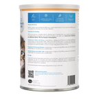 KMR®,"Back of powdered milk replacer can with feeding directions"