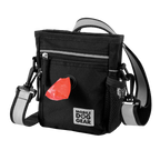 Day/Night Walking Bag,"Black shoulder bag with zip pocket, mesh side holder, and red dispenser"
