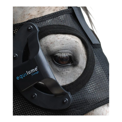 Equilume Replacement Cup,"Black cup attachment mounted on horse eye mask"