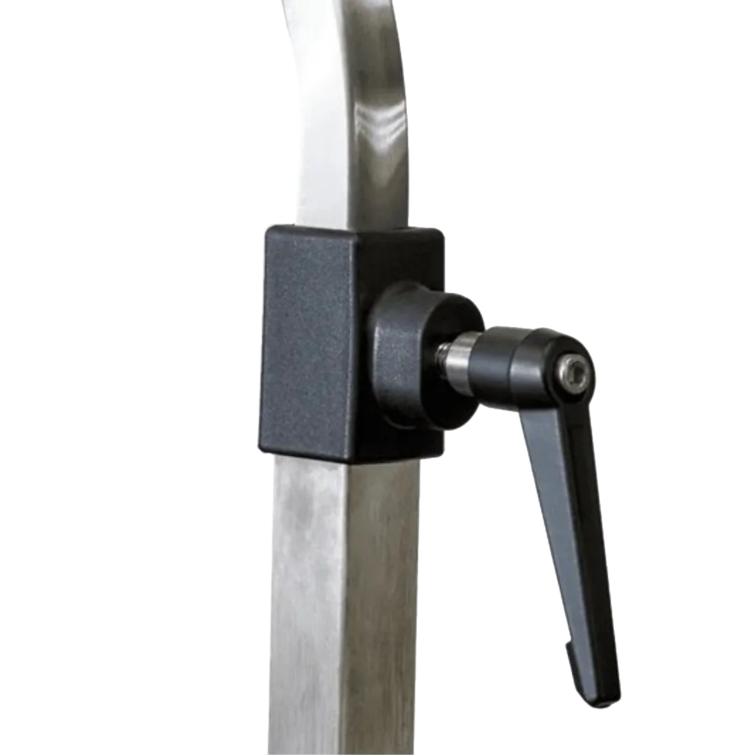 "52"" Dog Grooming 999 Electric Table without Drawer by Waggz","Close-up of table arm clamp with adjustment lever"