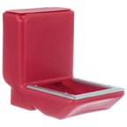 Kane Kennel Feeder,"Red wall-mounted feeder with open trough and metal rim"