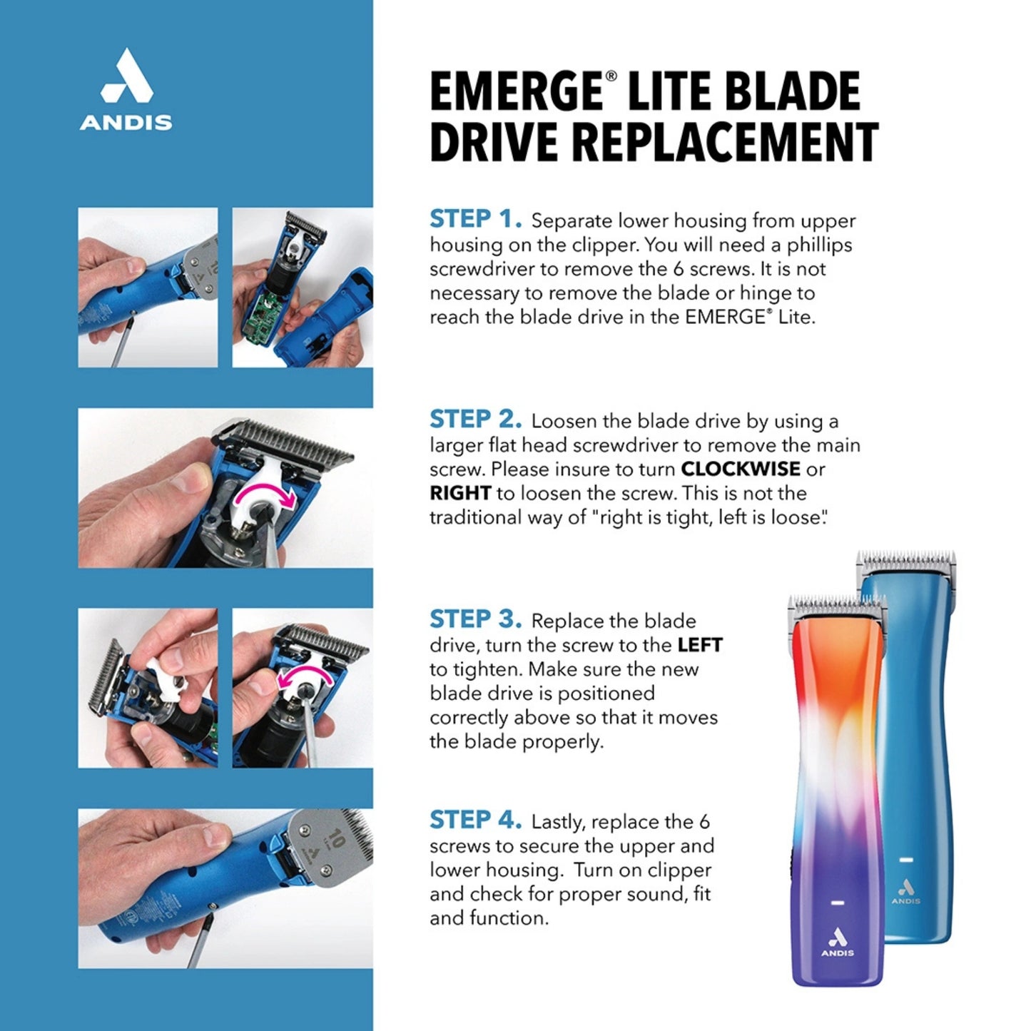 Emerge Lite Clipper Blue by Andis