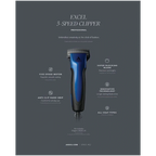 Excel 5-Speed Clipper with Super Blocking Blade Indigo Blue by Andis