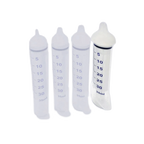 Puppywamer Latchons Syringe Nipple Feeders,"Four clear feeding syringes with white nipple tips"