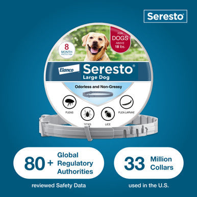 Seresto® Flea & Tick Collars for Cats & Dogs,"Round package for large dogs collar"