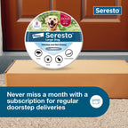 Seresto® Flea & Tick Collars for Cats & Dogs,"Round product package on box with subscription banner"