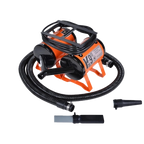 K-9 III Dog Dryer With FREE Water Peeler,"Orange dog dryer with coiled hose and two nozzle attachments"