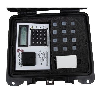 Quick Check Semen Counting System,"Open hard case with digital device and test slide inserts"