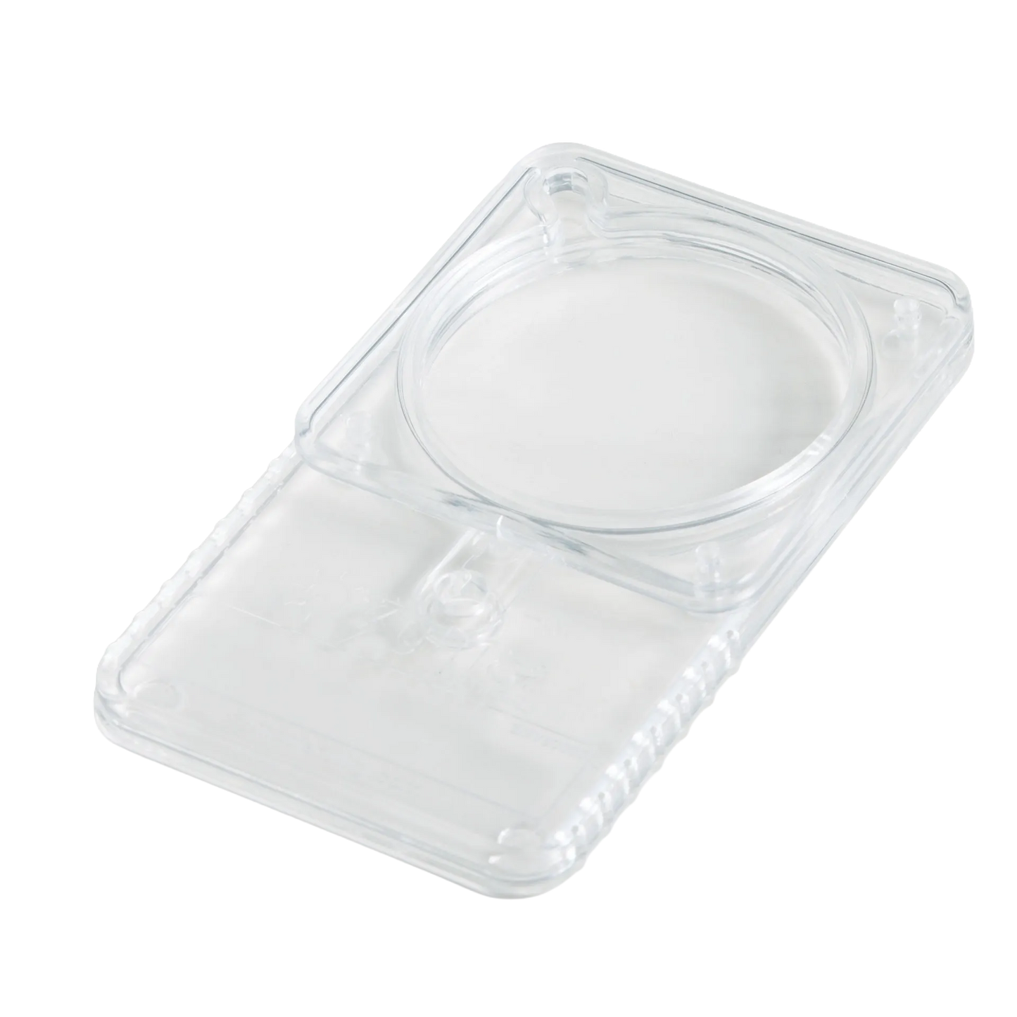 VetMotl Sperm Separation Device,"Clear plastic device with circular chamber and rectangular base"