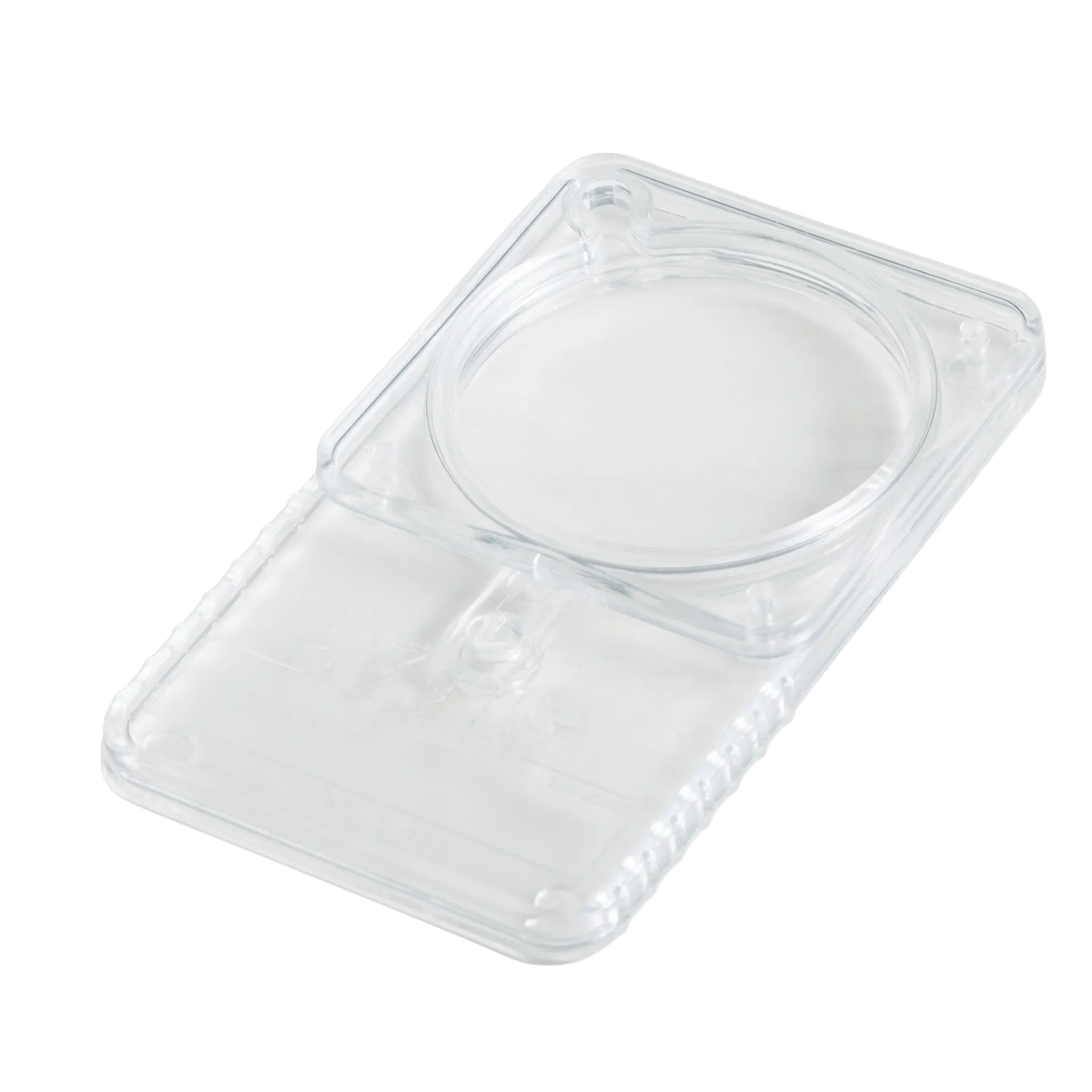 VetMotl Sperm Separation Device,"Clear plastic device with circular chamber and rectangular base"